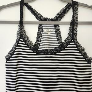 Y2K Bongo Black Lace Tank Top Womens Large Fairy Grunge